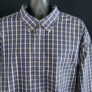 Cabelas Outfitters Series Men's Shirt 3XL Brown Plaid Long Sleeve Button Down